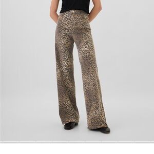 Leopard Print Wide-Leg Pants
